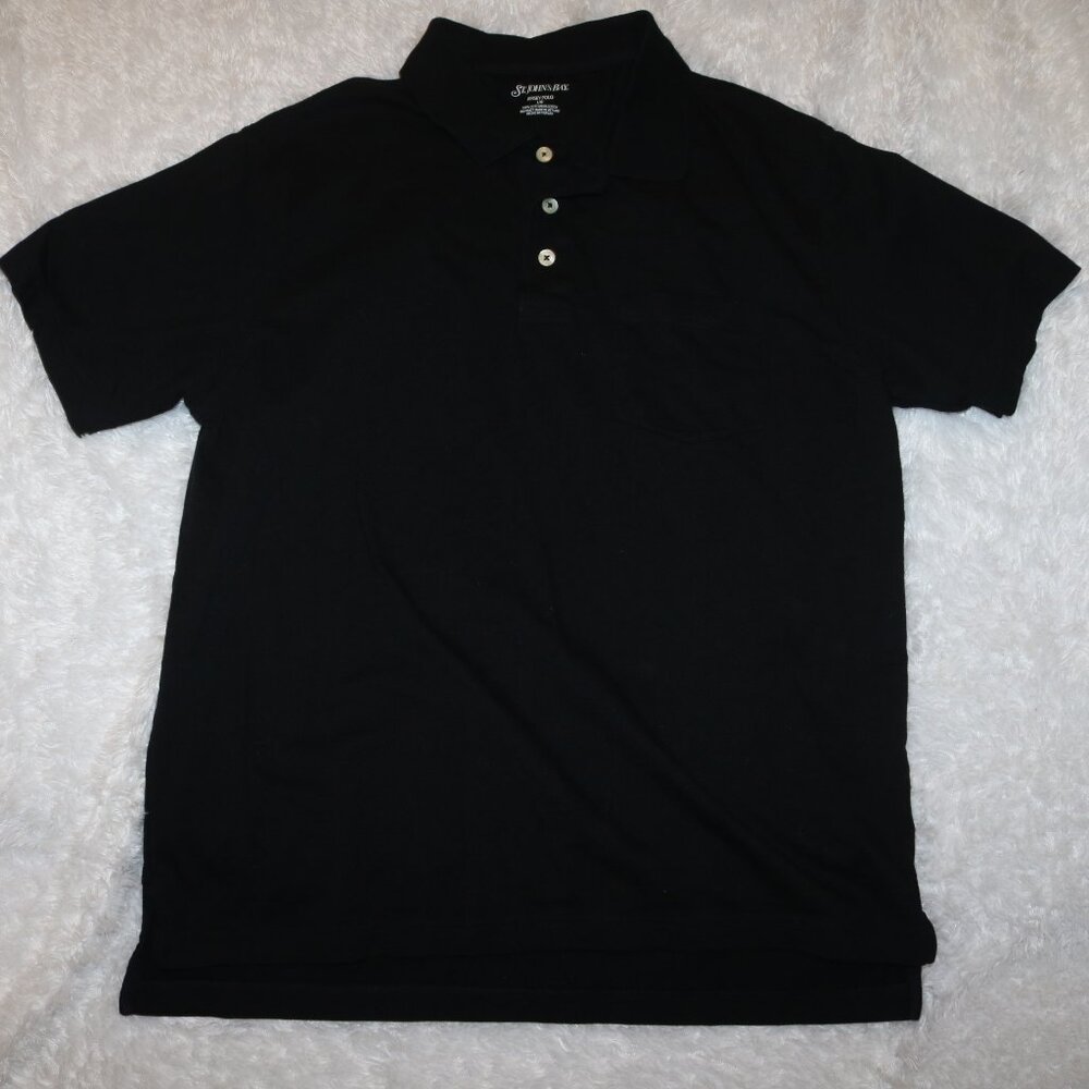 St. Johns Bay very nice jersey polo shirt with pocket size large 100% cotton